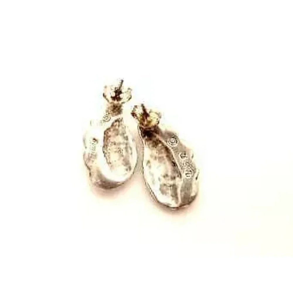 Very‎ pretty Signed Sterling Silver Black Onyx & Blue Opal Wing Design Earrings